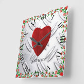 I love you スクエア壁時計 (傾斜)