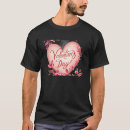 I Love You ハッピーバレンタインデー ブラックTシャツ Tシャツ