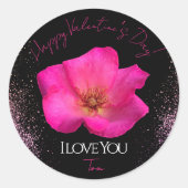 I Love You -バラ – ヴァレンティネスパーソナライズされたトレンディー ラウンドシール (正面)