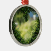 I Love You – バレンタインデーのハートの葉 メタルオーナメント (右)