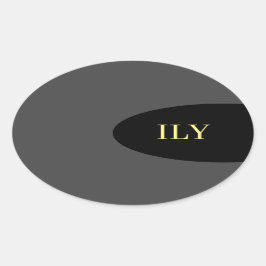 "I Love You" ブラック＆グレー ステッカー