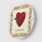 I love you ラージ壁時計 (傾斜)
