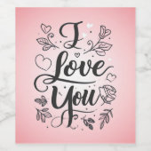 I love you  ワインラベル (シングルラベル)