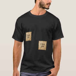 "I Love You"付箋ミニマリストブラックTシャツ Tシャツ