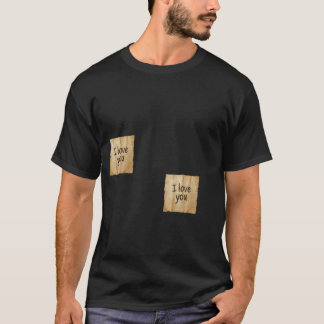 "I Love You"付箋ミニマリストブラックTシャツ Tシャツ