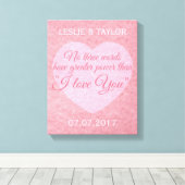 "I LOVE YOU"名前をカスタムする&日付キャンバス印刷 キャンバスプリント (インサイチュ (ウッドフロア))