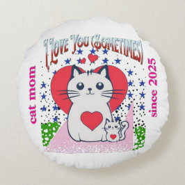 I Love You (時々) - おもしろい装飾用クッション ラウンドクッション