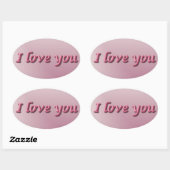I love you. 楕円形シール (シート)