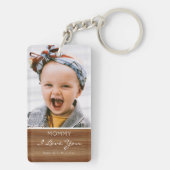 I Love You 素朴 Wood Effect Photo キーホルダー (裏面)