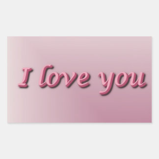 I love you. 長方形シール