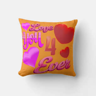 「I Love You 4 Ever」カスタマイズ可能装飾用クッション クッション