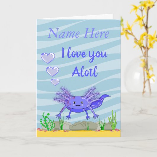 I Love You A Lot Folded Greeting Card カード (黄色い花)
