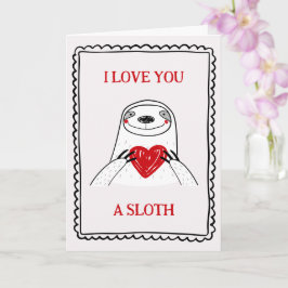 I Love You A Sloth Funny Kids Valentine's Day Card カード