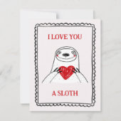 I Love You A Sloth Funny Kids Valentine's Day Card ノートカード (正面)