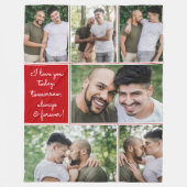 I Love You Always & Forever Modern 6 Photo Collage フリースブランケット (正面)
