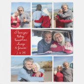I Love You Always & Forever Modern 6 Photo Collage フリースブランケット (正面)