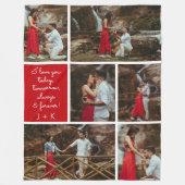 I Love You Always & Forever Modern 6 Photo Collage フリースブランケット (正面)