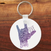 "I Love You" American Sign Language Keychain キーホルダー (正面)