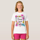 🌟 I love You Art Splash T-Shirt 🌟 Tシャツ (正面フル)