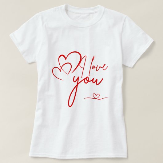I Love You Artwork | ロマンチックなバレンタインデー Tシャツ (デザイン正面)