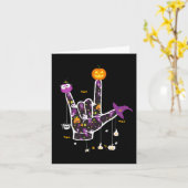 I Love You ASLハロウィーンの手話ハロウィーンG カード (黄色い花)