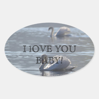I LOVE YOU BABY  楕円形シール