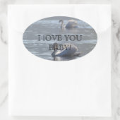 I LOVE YOU BABY 楕円形シール (バッグ)