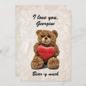 I love you bear-y much - Teddy Bear シーズンカード (正面/裏面)