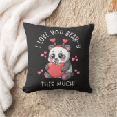 I Love You Bear-y This Much - Cute Panda Valentine クッション (ブランケット)