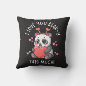 I Love You Bear-y This Much - Cute Panda Valentine クッション (裏面)