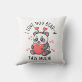 I Love You Bear-y This Much - Cute Panda Valentine クッション (裏面)
