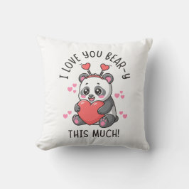 I Love You Bear-y This Much - Cute Panda Valentine クッション