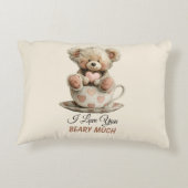 I Love You Beary Much In Cup Postcard アクセントクッション (裏面)