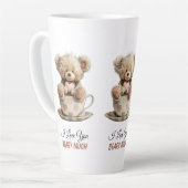I Love You Beary Much In Cup Postcard カフェラテマグ (左アングル)