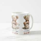 I Love You Beary Much In Cup Postcard コーヒーマグカップ (正面右)