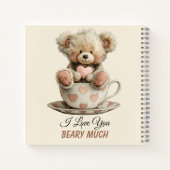 I Love You Beary Much In Cup Postcard ノートブック (裏面)