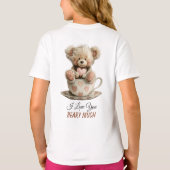 I Love You Beary Much In Cup Postcard Tシャツ (裏面)