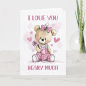 I Love You Beary Much Teddy Bear Valentines Day シーズンカード (正面)