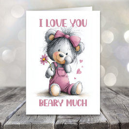 I Love You Beary Much Teddy Bear Valentines Day シーズンカード