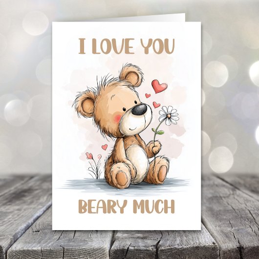 I Love You Beary Much Teddy Bear Valentines Day シーズンカード