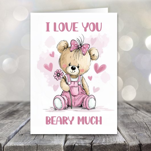 I Love You Beary Much Teddy Bear Valentines Day シーズンカード