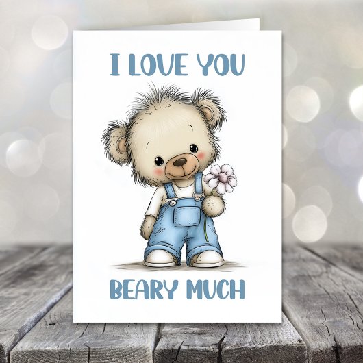 I Love You Beary Much Teddy Bear Valentines Day シーズンカード