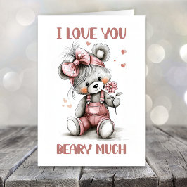 I Love You Beary Much Teddy Bear Valentines Day シーズンカード