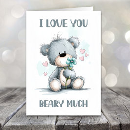 I Love You Beary Much Teddy Bear Valentines Day シーズンカード