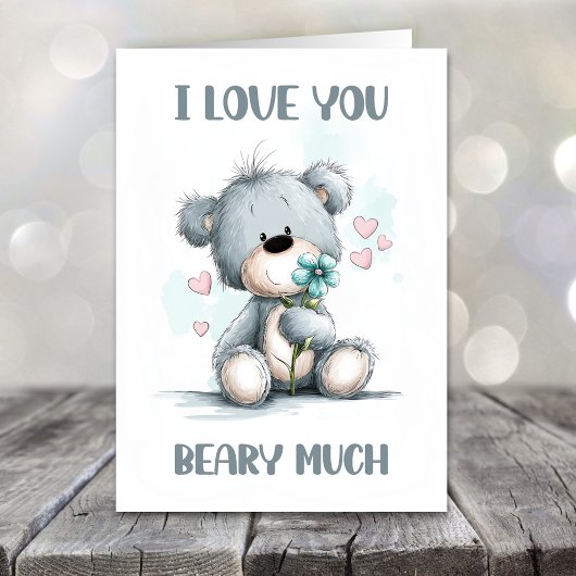 I Love You Beary Much Teddy Bear Valentines Day シーズンカード