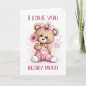 I Love You Beary Much Teddy Bear Valentines Day シーズンカード (正面)