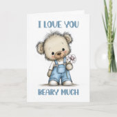 I Love You Beary Much Teddy Bear Valentines Day シーズンカード (正面)