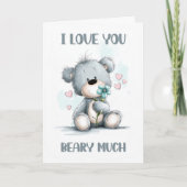 I Love You Beary Much Teddy Bear Valentines Day シーズンカード (正面)