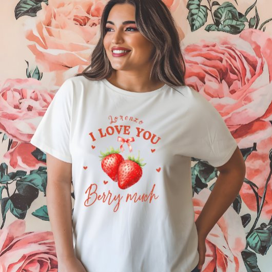 「I Love You Berry Much」女子バカスタムレンタイン Tシャツ