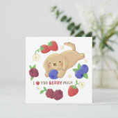I Love You Berry Much: Cute Dog with Berries カード (スタンド正面)
